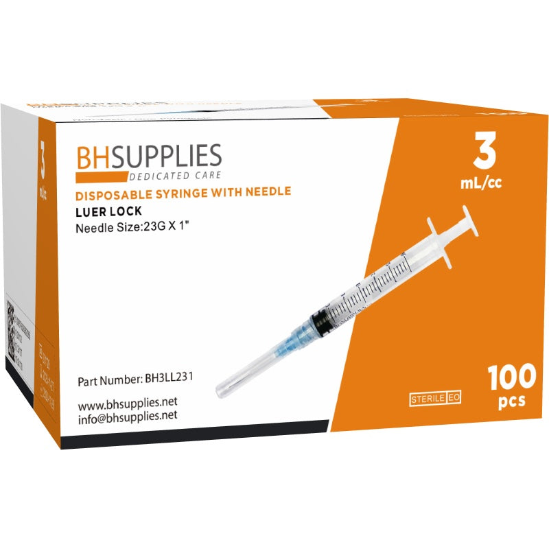 BH Supplies 3ml Syringe with Needle Attached
