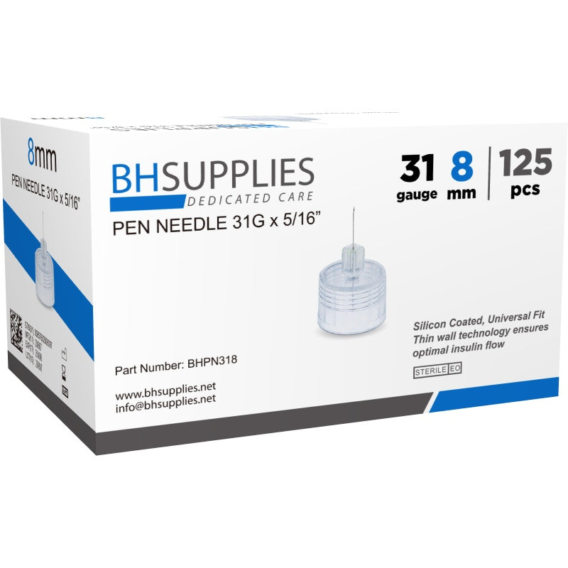  BH Supplies Insulin Pen Needles 31 Gauge - 5/16, 8mm